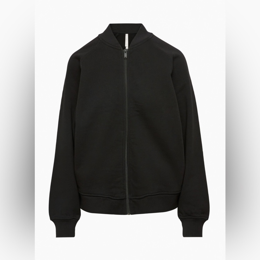 Aritzia group by babaton black eyre bomber cotton zip up jacket sz 1 worn once